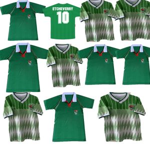 Retro Soccer Jerseys 1986 Boliwia #10 Etcheverry Rumunia Home na bok 1994 1995 Sweden Bulgaria 1992 1998 National Vintage Team Classic Shirts Hagi Mundurs