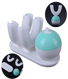 U tipo escova de dentes elétrica carregamento sem fio automático escova de dentes recarregável 360 graus limpo clareamento dos dentes c181112548521
