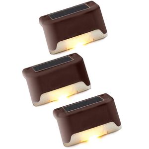 Luzes de deck solar lâmpada de parede 4 pacote luzes de passo ao ar livre à prova dwaterproof água led luzes solares para trilhos escadas passo cerca quintal pátio e caminho d3.0