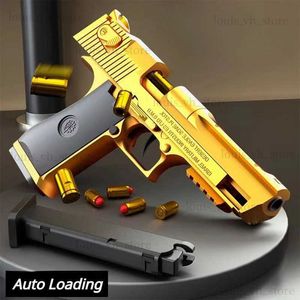 Gun Toys Mechanical Automatic Desert Eagle Toy Gun Shell Ejection Airsoft Pistol Soft Bullet Continuous Fire Weapon för barn som skjuter T240309