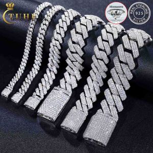 Браслеты очарования 8-25 мм проходной алмазный тестер 925 Стерлинговый серебряный стиль высшего качества мойссанитового кубинского браслета для браслета для мужчин для мужчин.