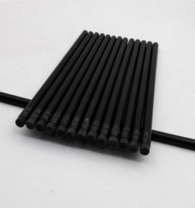 100pcs kawaii black wood pencil lot black pencils with erasers for school office writing supplies cute stationary HB pencil bulk Y4949640