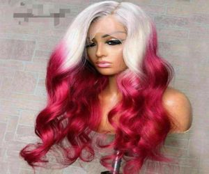 Ishow Brazilian 131 Part 13x4 Transparent Lace Front Wig Body Wave Yellow Human Hair Wigs Brown Ginger Blonde Blue Purple Ombre C4697635