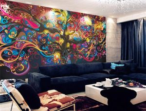 Stereo and large adornment picture Character abstract wallpaper tree of life Seamless nonwoven silk wallpaper murals79560934061926