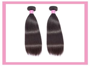 2 pakiety Brazylijskie przedłużanie włosów z pierwotnych włosów Prosto 100 Produkty ludzkich włosów podwójne wątki dwa kawałki2694165