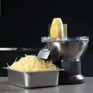 Macchina da taglio multifunzione commerciale Affettatrice automatica per patate Grattugia per formaggio Affettatrice per carote Trituratrice a dadini