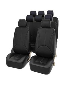 7Seat8Seat Universal Car Seat Cover Pu Leather Covers Fittings Auto Interiör Tillbehör Säten Skydd Commercial SUV Minivan4438219
