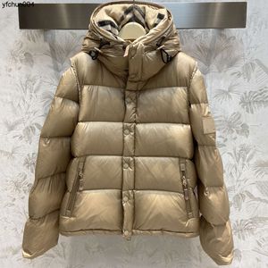 Mens Winter Jacket Women Down Lovningsbar tvådelar Vest Set Hooded Warm Parka Coat Face Män Puffer Jackor Letter Print Outwear Printing B6RV