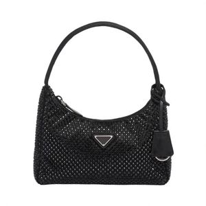 Błyszcząca kryształowa kryształowy designer torebka diamentowa mini torba trójkąt podniszczona pochette ramię Tote luksusowe torby damskie mody menów crossbody sprzęgło nawet torba