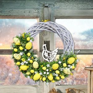 装飾的な花を吊っている花輪の耐久性のあるイースターリースバタフライデザイン幸せな装飾