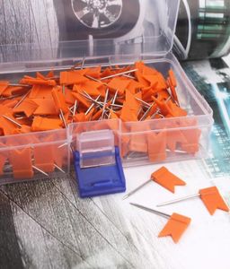 200 PCS Orange Flag Push Pins Nail Thumb Cack Cork 보드 맵 홈 오피스 스쿨 문구를위한 핀 4084254