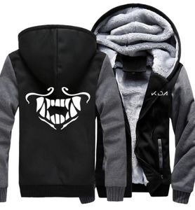 Men039s Thicken Hoodie Game KDA KDA Akali Mask Printed Zipper Jacket Sweatshirts Coat Unisex Adults Casual Warm Fleece Hooded3656933