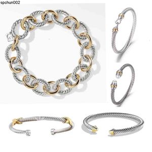 Dy Twisted Bracelet Classic Luxury Bracelets Designer for Women Fashion Jewelry Gold Silver Pearl Cross Diamond Hip Hot Party Wedding Gift Wholesale Qjp6