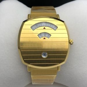 Moda de alta qualidade 38mm unissex feminino relógio masculino movimento quartzo ouro relógios pulso aço inoxidável montre de luxo caixa relógios327j