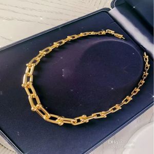 Collana con ciondolo pendente in argento placcato oro 18 carati Anello con cambiamento graduale moda gioielli gioielli catena di design donna uomo coppia 18K b273f