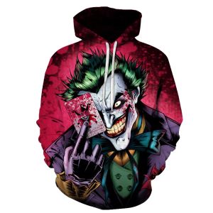 Sweatshirts harajuku vår och hösten 2019 tunna longsleved hoodie kvinnors longsleved hoodie 3d clown kort tryckt tröja