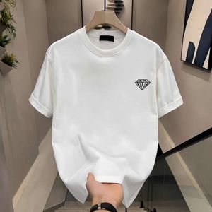 24SS Fashion Ten sam styl Pure Bawełna T-shirt dla mężczyzn i kobiet biały okrąg