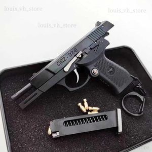 Gun oyuncakları Yarı Alaşım 1 3 QSZ92 Tabanca Model Kabuk Atma Çıkarılabilir Oyuncak Süsleme Keychain Kolye Erkekler İçin Sahte Tabanca Yetişkin Hediyesi T240309