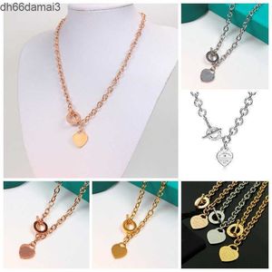 Pendant Necklaces Stainless Steel Heart Necklace Love Double For Women Luxury Gold Silver Color NecklacesPendant