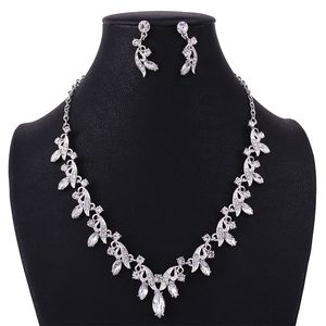 High Quality Luxury Bridal Crystal Jewelry Sets Wedding Bridal Accessories Necklace Earrings Sets 2416