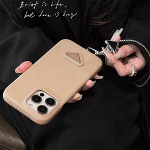 Multi Cores Designer Phone Cases Couro 15ProMax Case Para Iphone 15ProMax 14Pro 13 12 Mens Womens IPhone Cases com alça ajustável