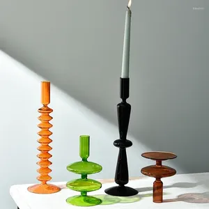 Ljushållare Glashållare för gifta dekorationer ljusstake Candelabros vintage stativ retro