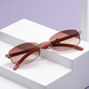 2024 Luxury Designer Off Luxury Designer Nya herr- och kvinnors solglasögon från anti-Blue Light Circular Frame Real Object Photography Wood Grain Fashion Glasses 885