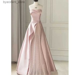 Urban Seksowne sukienki różowe bez ramiączki wieczorowe sukienka dla kobiet bankiety wieczorne sukienki na bal mat