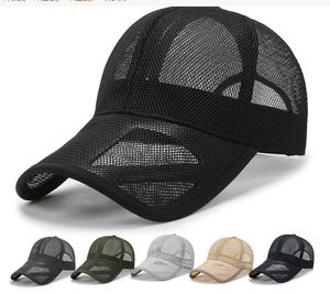 Trucker Cap Männer aushöhlen Unisex Sommer Baseball Cap einfarbig verstellbar de726