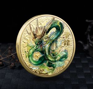 Chinese Mythical Beasts Coins Collectibles Dragon Coin Tiger Suzaku Zodiac Tai Chi Commemorative Medal Luck