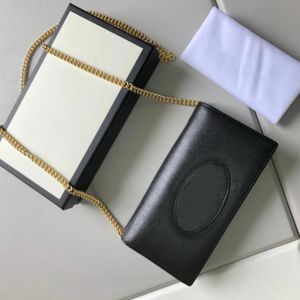 Luxurys designer plånbok portefeuille läderväskor påse kuvert kvinnor äkta handväska plånbok på kedjan dicky0750 crossbody lady sh190r