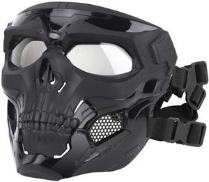 Tactical Mask Protective Full Face Clear Goggle Skull mask Dual Mode Wearing Design Adjustable Strap One Size fits All3443012