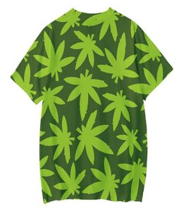 Ervas daninhas naturais legal brilhante verde ervas daninhas folhas totalmente impresso 3d t camisa de manga curta men039s camiseta verão masculino topos camisetas6899293