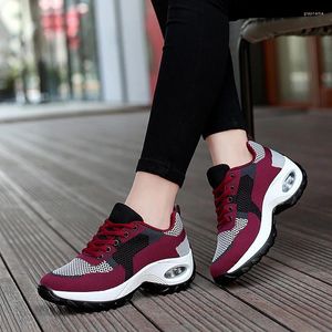 Casual Shoes Tenis Women Sneakers Air Cushion Walking Breathable Gym Jogging For Woman Lace Up Platform Sport Shoe Tenes Feminino