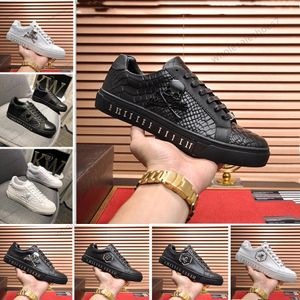 Luxus-Designermarke Philipp Herrenschuhe Totenkopf Top PP Walking Leder Rindsleder Mann Sport Casual Fashion Schuh Sneakers US11 Hohe Qualität