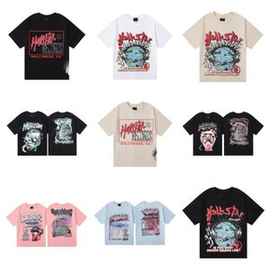 Designer de moda Hellstar World Tour limitado óculos 3D impressos marca de alta qualidade algodão duplo casual masculino e feminino manga curta camiseta S-XL nc