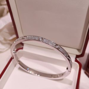 LOVE diamonds bangle Au 750 18 K gold plated brass never fade official replica jewelry top quality luxury brand couple bangles cla276a