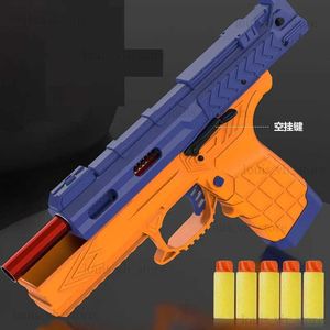 Gun Toys Toy Gun Soft Bullet Darts BLASTER MANUAL LAPTACHABLE LAuncher Pistol Handvapen Vapen för vuxna pojkar barn som skjuter utomhus T240309