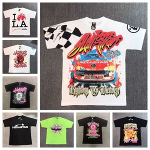 camicia firmata hellstar maglietta da uomo maglietta grafica da donna pantaloni a vita bassa tessuto lavato vintage Street graffiti Stile cracking Motivo geometrico T-shirt da uomo stampa gl