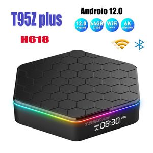 T95Z 플러스 안드로이드 12 TV 박스 4K 쿼드 코어 올인너 H618 RAM 2GB 4GB ROM 128GB 64GB 32GB 16GB 2.4G 5G WIFI 6 BT5.0 글로벌 미디어 플레이어 세트 상단 상단 상자