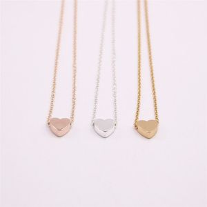 18K Gold Silver Plated Pendant necklace Flat bottom solid love necklace the gift to women2283