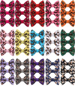 15 -calowy Baby Girl Hair Akcesorium Bow Towt Leopard DIY Band Kid Mini Headband bez klipsa Silk Butique Korean Retro ACCE5136846