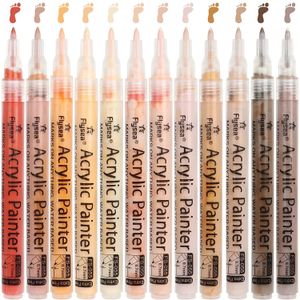 12 Colors Skin Tones Art Markers 07mm Extra Fine Tip Acrylic Paint Pens Sketch Portrait Manga Drawing Illustration Sketching 240229