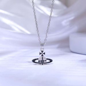 Viviennes Westwoods product Saturn necklace womens drop pendant simple fashionable colored collarbone chain