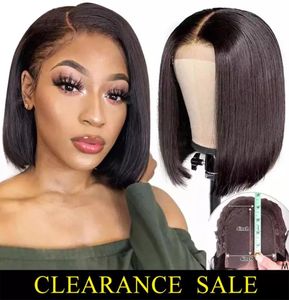 Virgin Hair 4x4 Lace Closure Bob Wig Straight Wigs معقولة مع شعر الطفل البرازيلي الهندي الماليزي شعر مستعار Tiffany9983393