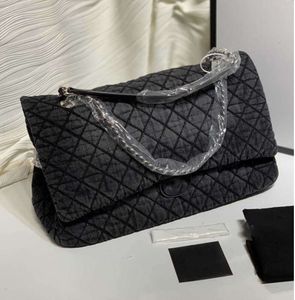 Hurtownia dżinsowa Maxi jumbo klasyczne torby klapy kołdry łańcuch klapa crossbody instrumerluxury projektant mody uliczny fajny niszowy pakiet 4633