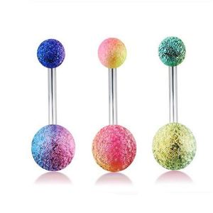 Navel Bell Button Rings Belly Ring Set Steel Bar Acrylic Bioflex Ball Curved Barbell Body Piercing Jewelry 3 Colors Drop Delivery Dhmn9