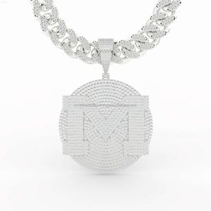 Lyxig designbrev Anpassad isad pendellsmycken män silver guld d-vvs1 lab moissanite diamant hip hop