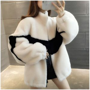 Winter New Wool Particle Sheep Cut Fleece Women's Sweatshirt With Silhouette Shape Fur Integrated Coat For Loose And Slim Appearance 688731