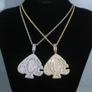 Цепи Iced Out Bling FULL CZ Асфальтированная буква A C E Выгравированное сердце Подвеска Ожерелье с длинной веревочной цепью для мужчин и женщин Панк Jewelry2404